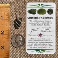 Moldavite Wire Wrapped Pendant Sterling Silver #8670-Moldavite Life