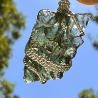 Moldavite Wire Wrapped Pendant Sterling Silver #8671-Moldavite Life