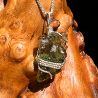 Moldavite Wire Wrapped Pendant Sterling Silver #8671-Moldavite Life