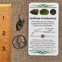 Moldavite Wire Wrapped Pendant Sterling Silver #8672-Moldavite Life