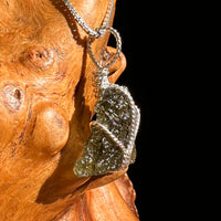 Moldavite Wire Wrapped Pendant Sterling Silver #8674-Moldavite Life