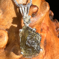 Moldavite & Yellow Sapphire Necklace Sterling Silver #5046-Moldavite Life