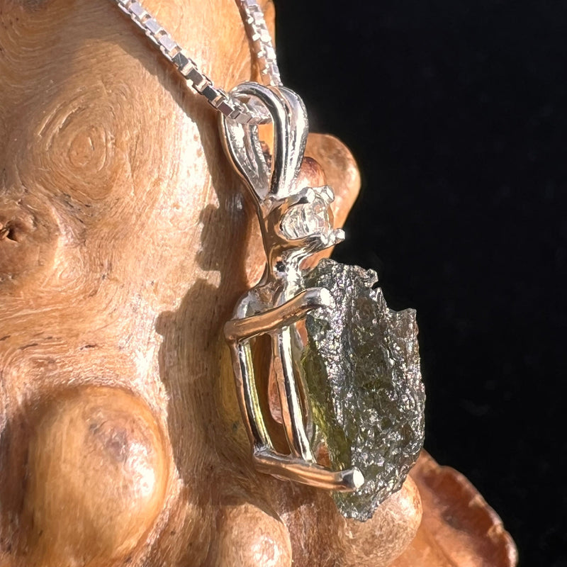 Moldavite & Yellow Sapphire Necklace Sterling Silver #5046-Moldavite Life