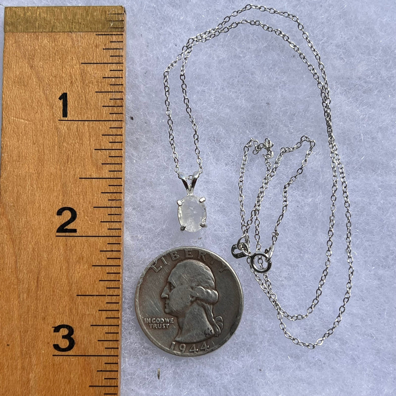 Moonstone Pendant Necklace Silver #5221-Moldavite Life