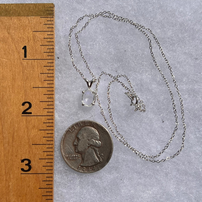 Moonstone Pendant Necklace Silver #5223-Moldavite Life