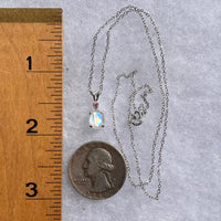 Moonstone & Pink Spinel Necklace Silver #5231-Moldavite Life