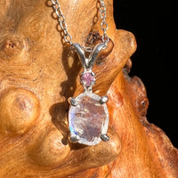 Moonstone & Pink Spinel Necklace Silver #5232-Moldavite Life