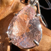 Morganite & Moldavite Necklace Sterling Silver #3452-Moldavite Life