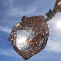 Morganite & Moldavite Necklace Sterling Silver #3452-Moldavite Life