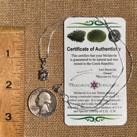 Morganite & Moldavite Necklace Sterling Silver #6749-Moldavite Life