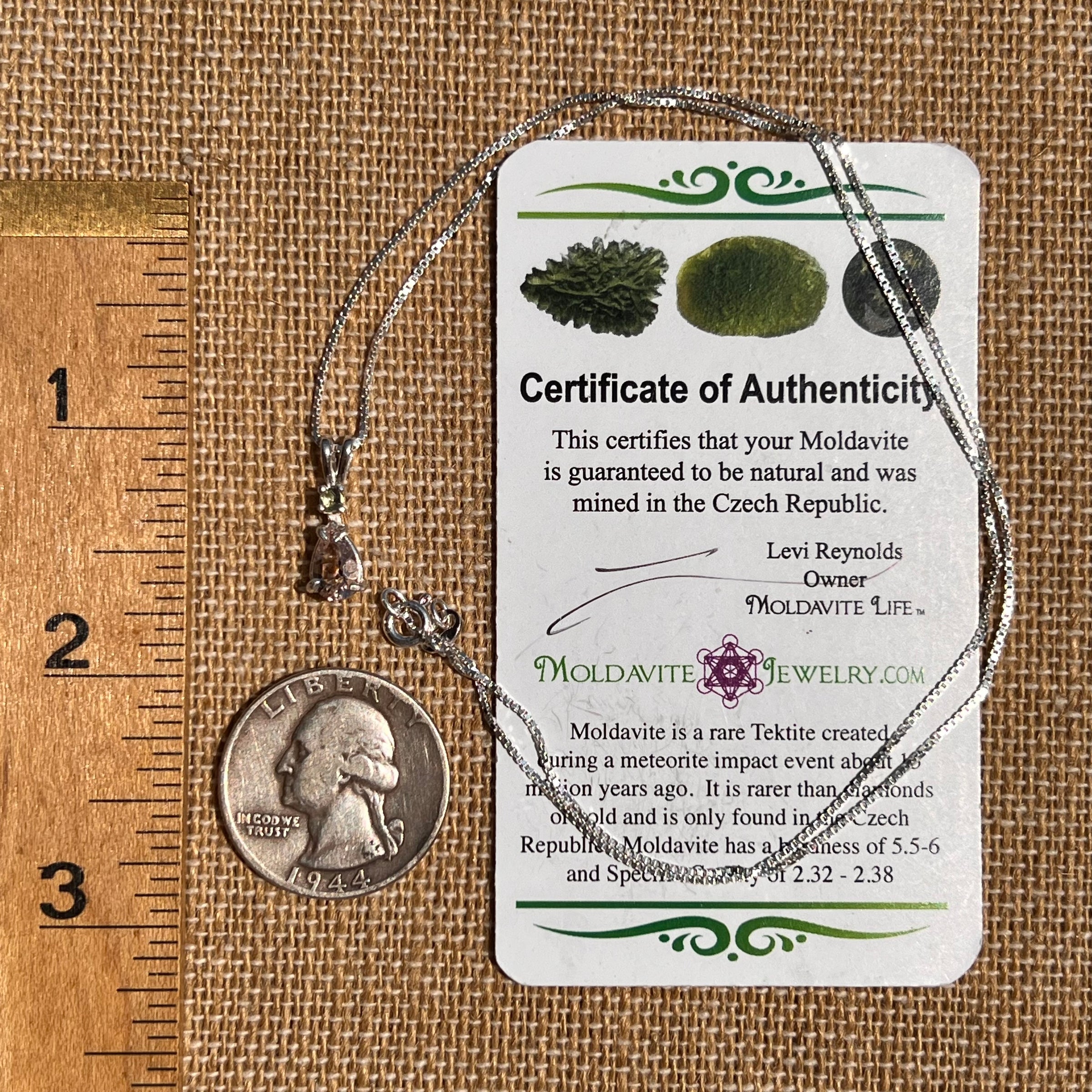 Morganite & Moldavite Necklace Sterling Silver #6750-Moldavite Life