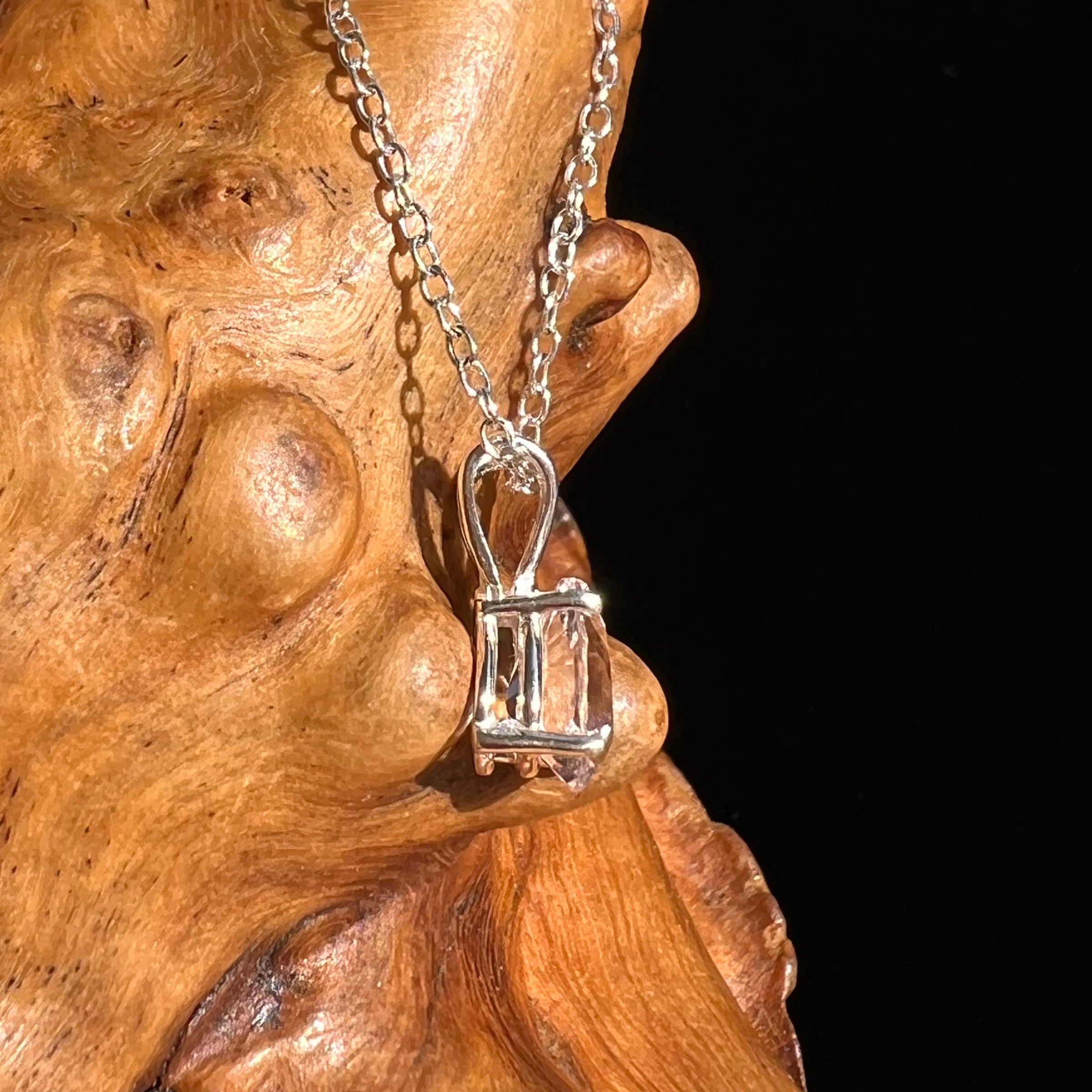 Morganite Necklace Sterling Silver #6748-Moldavite Life