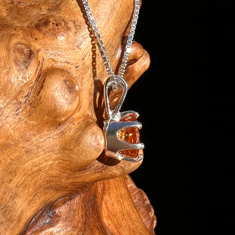 Orange Mandarin Garnet Necklace Sterling #6730-Moldavite Life