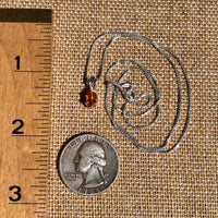 Orange Mandarin Garnet Necklace Sterling #6730-Moldavite Life