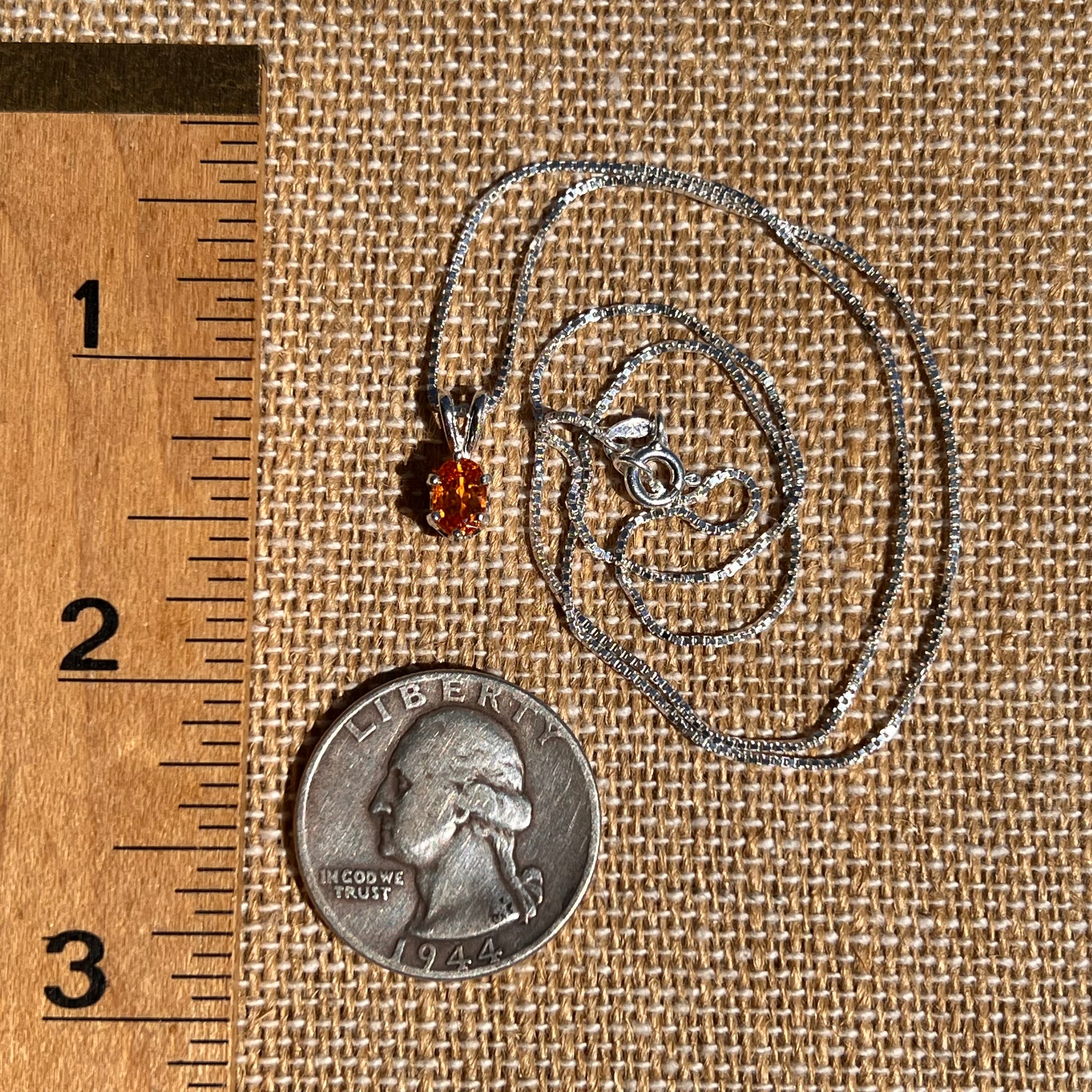 Orange Mandarin Garnet Necklace Sterling #6730-Moldavite Life