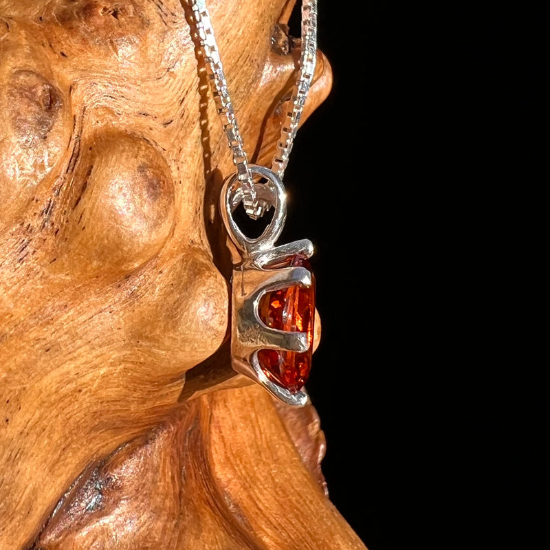 Orange Mandarin Garnet Necklace Sterling #6731-Moldavite Life