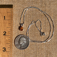 Orange Mandarin Garnet Necklace Sterling #6732-Moldavite Life
