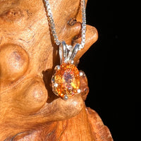 Orange Mandarin Garnet Necklace Sterling #6732-Moldavite Life