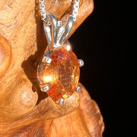 Orange Mandarin Garnet Necklace Sterling #6733-Moldavite Life