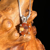 Orange Mandarin Garnet Necklace Sterling #6733-Moldavite Life