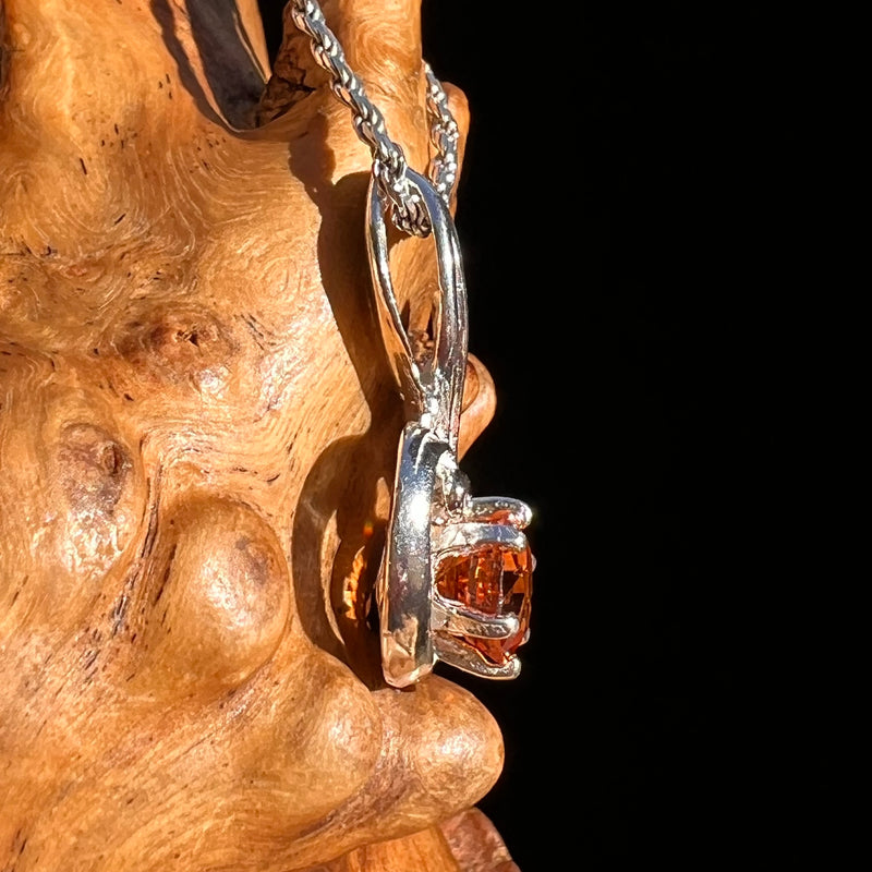 Orange Mandarin Garnet Pendant Sterling #6734-Moldavite Life
