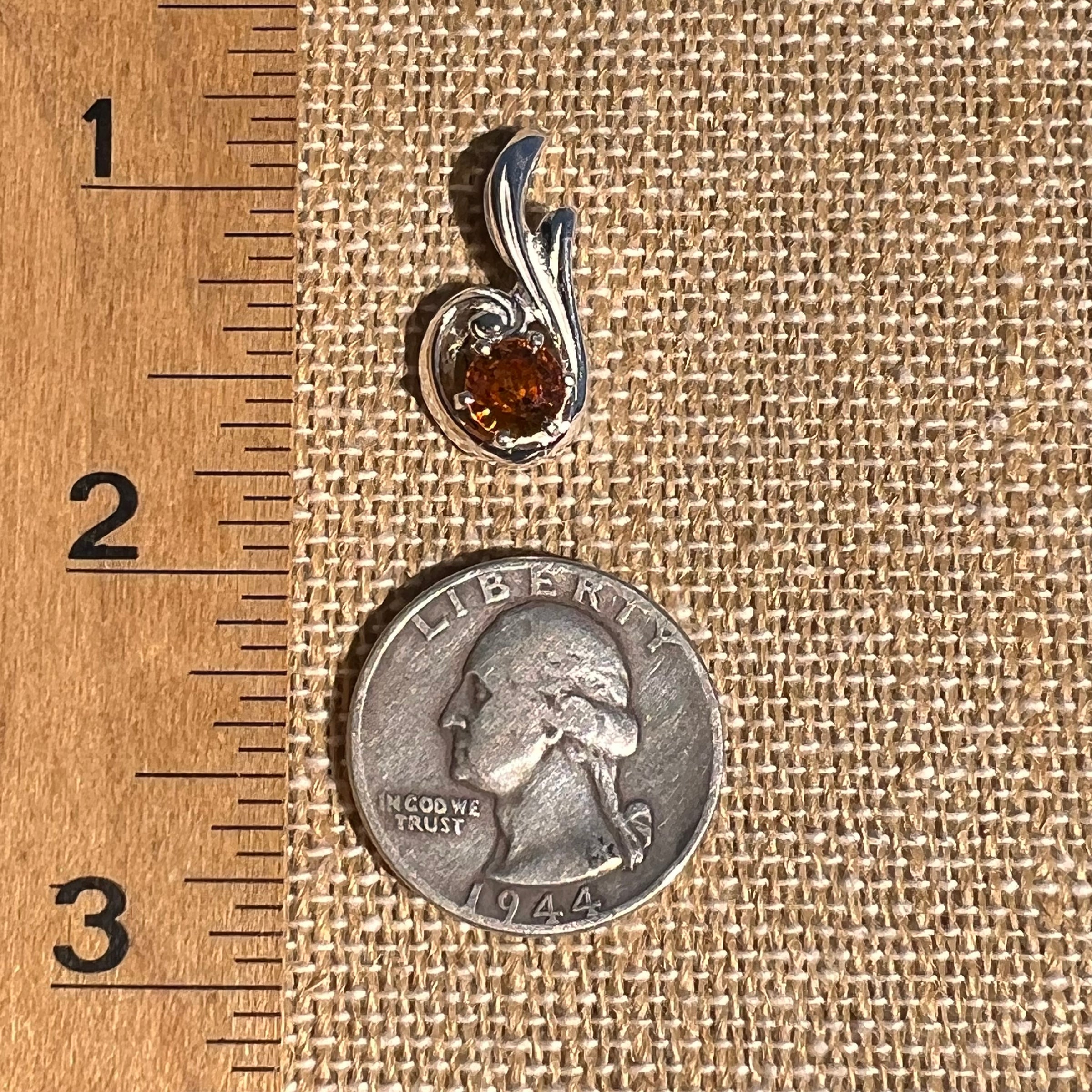 Orange Mandarin Garnet Pendant Sterling #6734-Moldavite Life