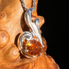 Orange Mandarin Garnet Pendant Sterling #6734-Moldavite Life