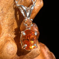 Orange Mandarin & Malaysian Garnet Necklace Sterling #6655-Moldavite Life