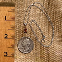 Orange Mandarin & Malaysian Garnet Necklace Sterling #6655-Moldavite Life