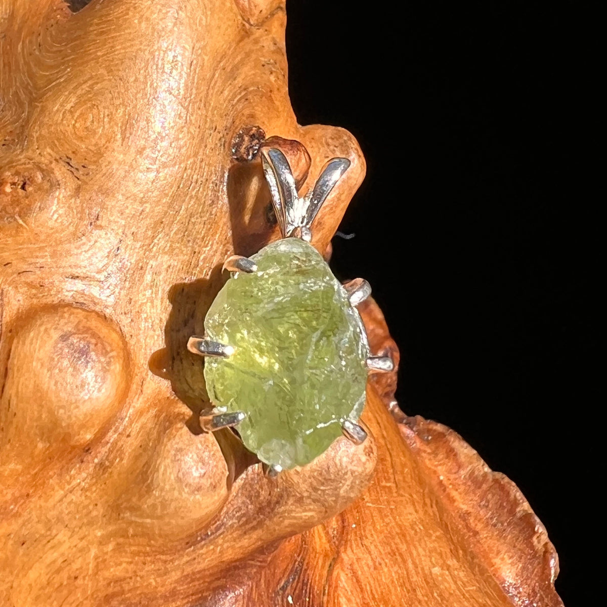 Peridot Crystal Pendant Sterling Silver #6244-Moldavite Life