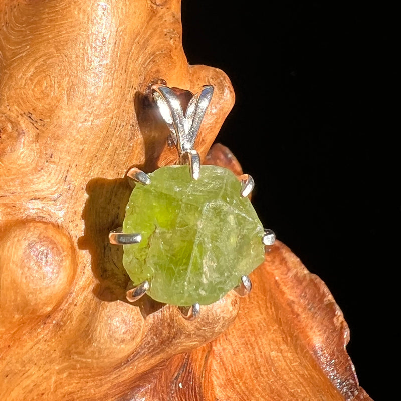 Peridot Crystal Pendant Sterling Silver #6246-Moldavite Life