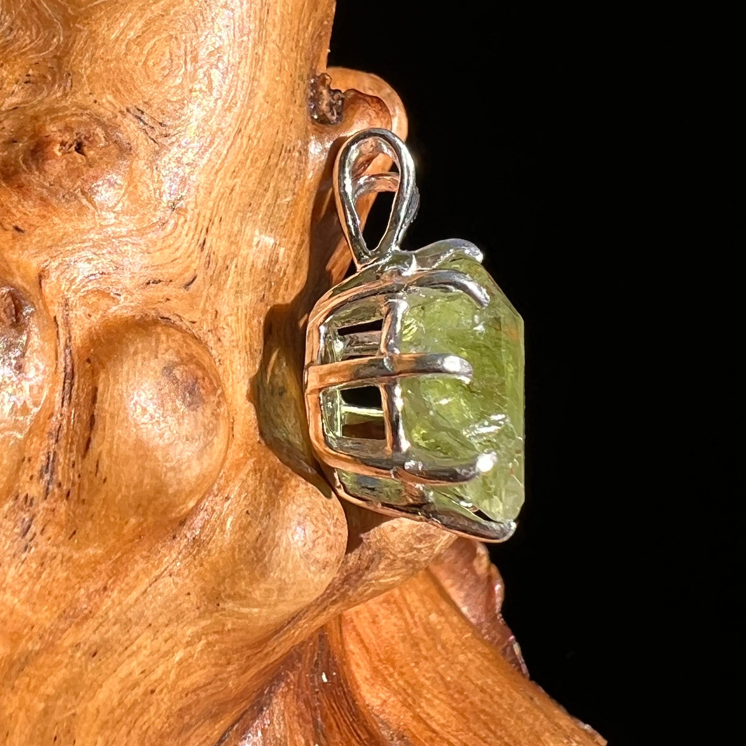 Peridot Crystal Pendant Sterling Silver #6248-Moldavite Life