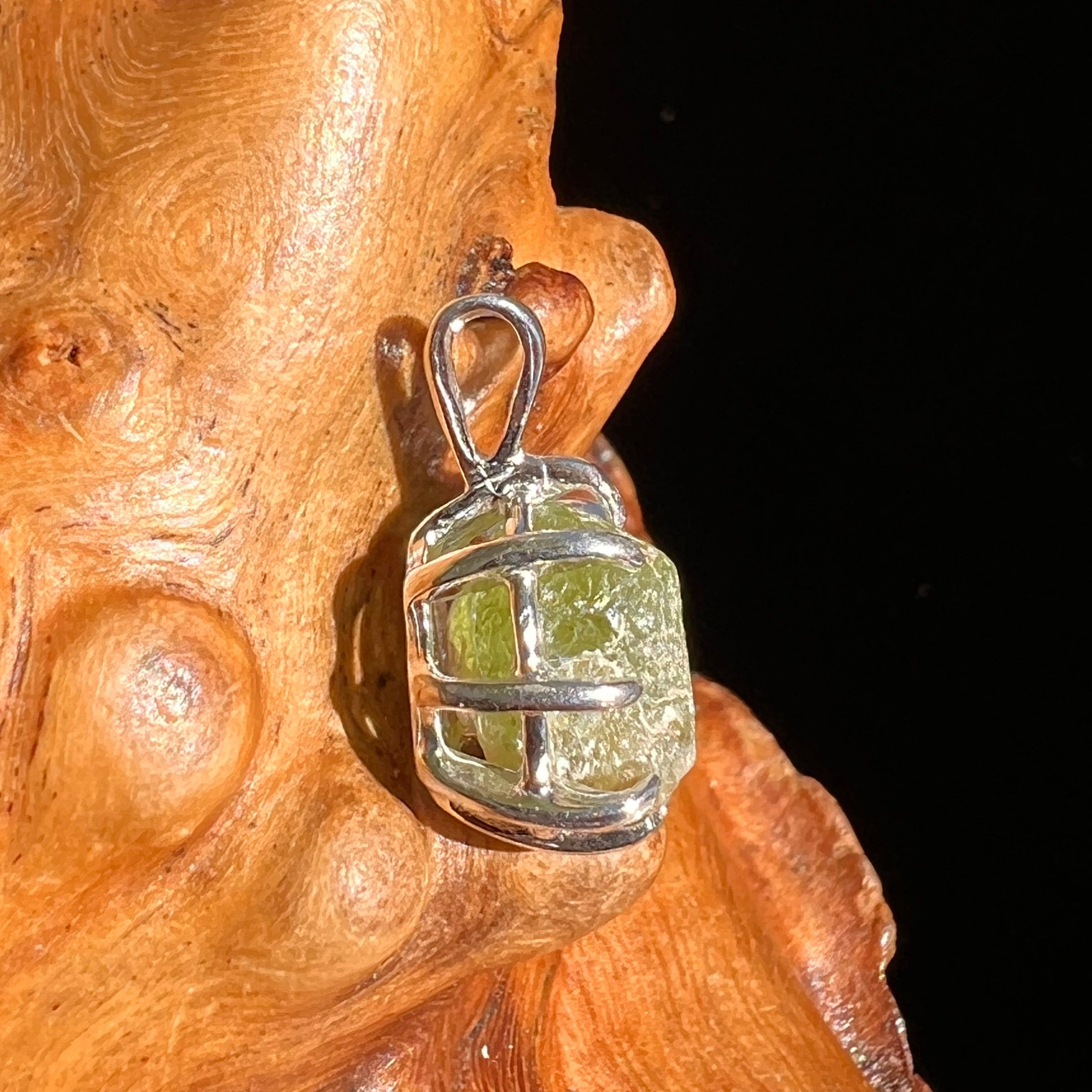 Peridot Crystal Pendant Sterling Silver #6253-Moldavite Life