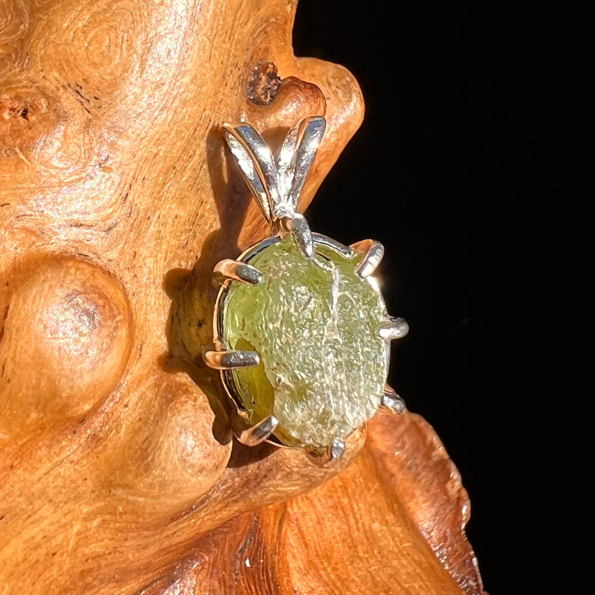 Peridot Crystal Pendant Sterling Silver #6253-Moldavite Life