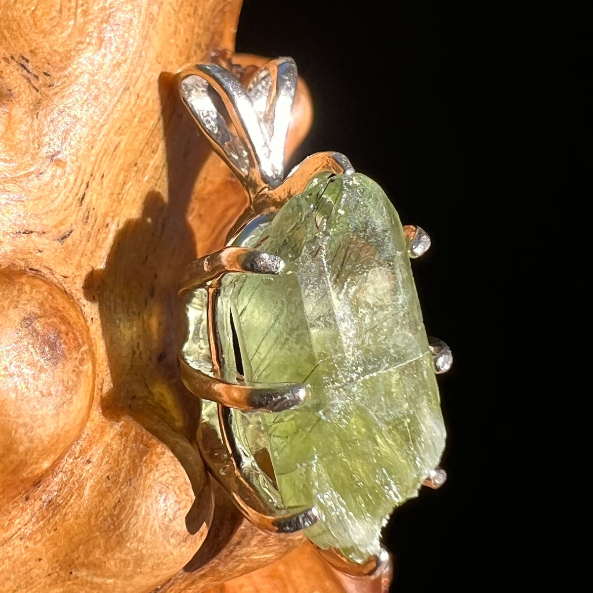 Peridot Crystal Pendant Sterling Silver #6256-Moldavite Life