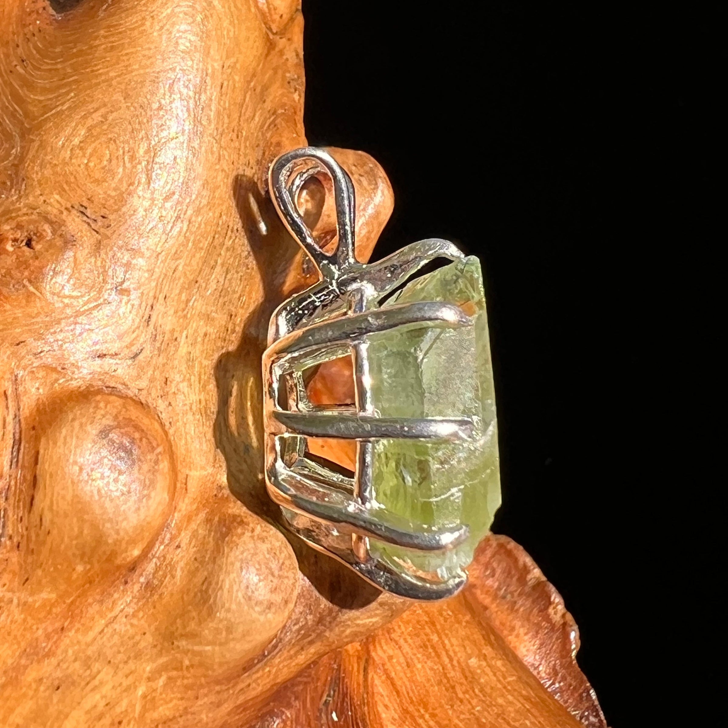 Peridot Crystal Pendant Sterling Silver #6256-Moldavite Life
