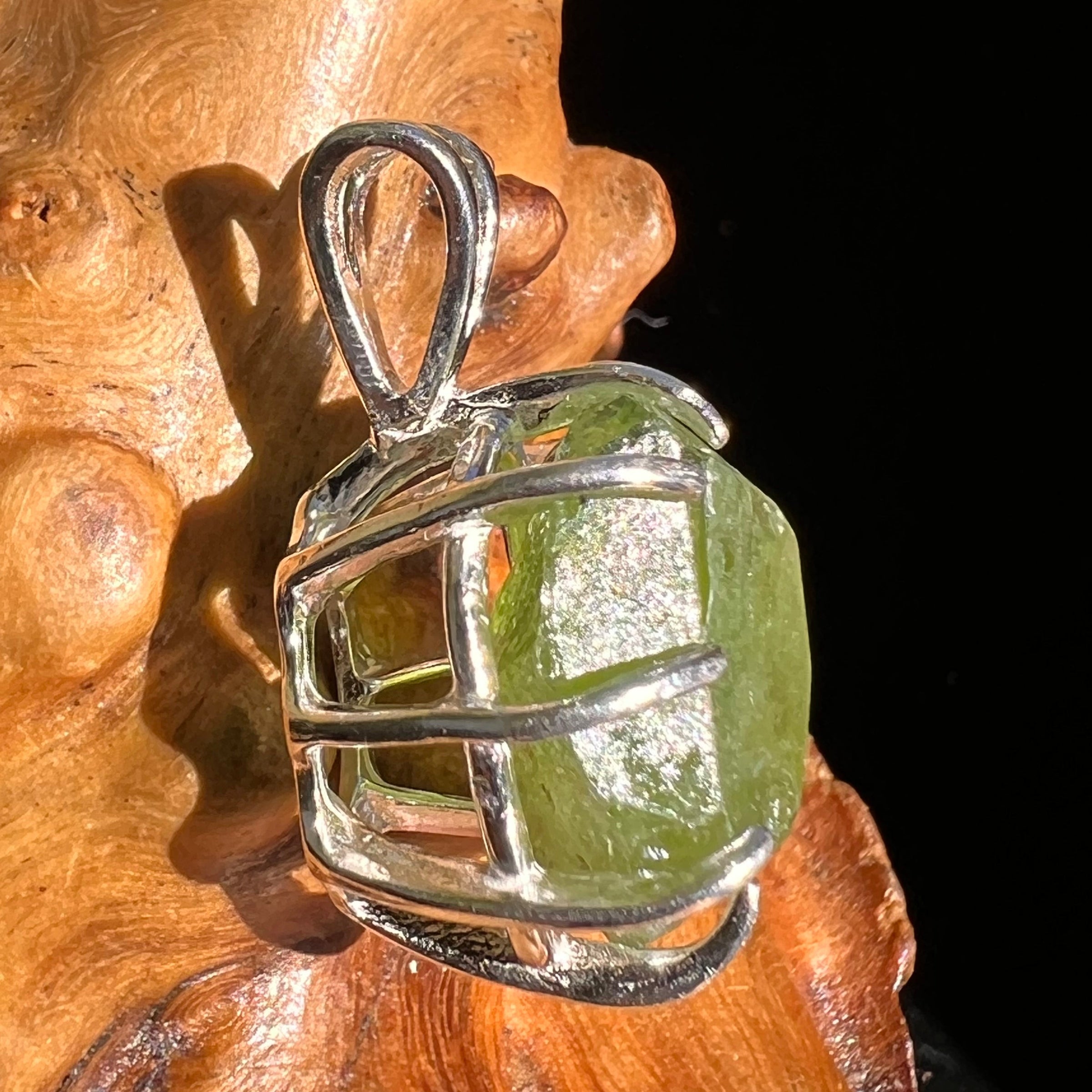 Peridot Crystal Pendant Sterling Silver #6259-Moldavite Life