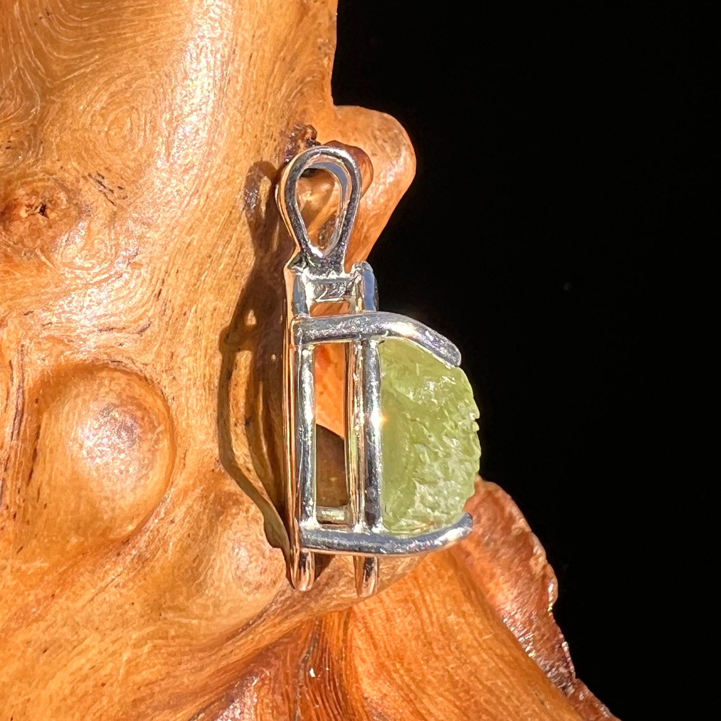 Peridot Crystal Pendant Sterling Silver #6261-Moldavite Life