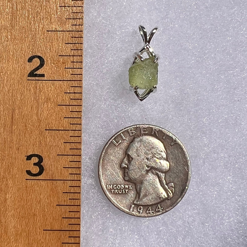 Peridot Crystal Pendant Sterling Silver #6261-Moldavite Life