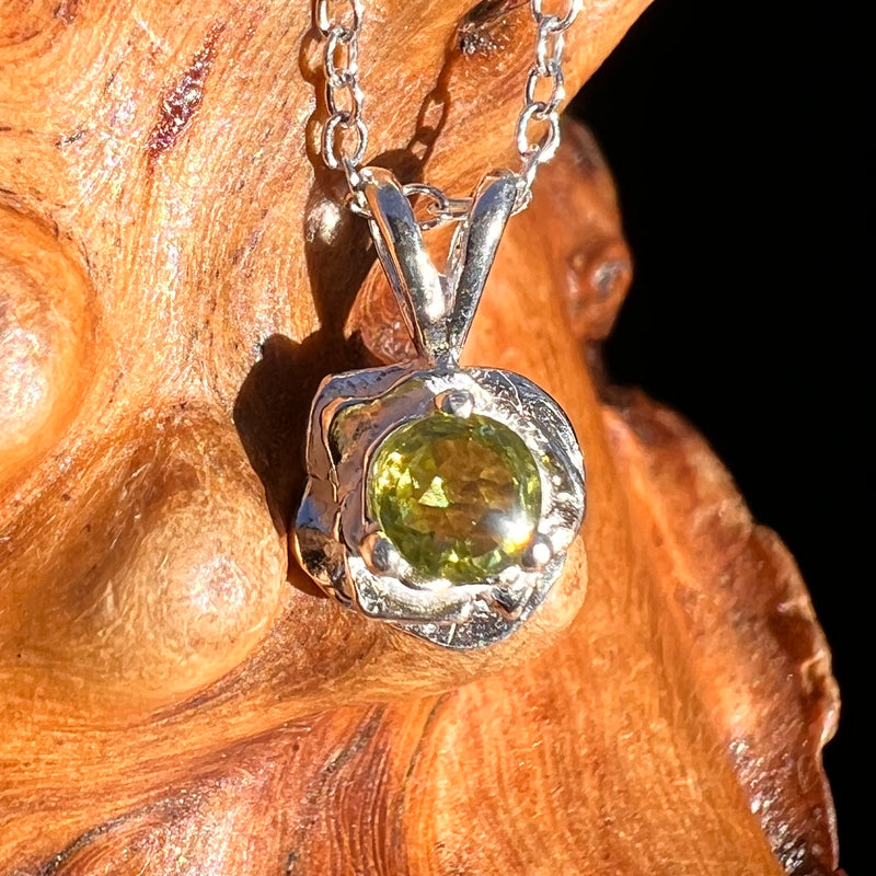 Peridot Rose Necklace Sterling Silver #8198-Moldavite Life