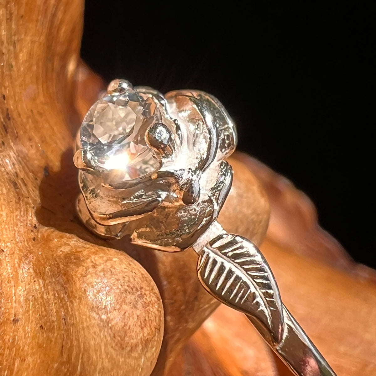 Petalite Rose Ring Sterling Silver