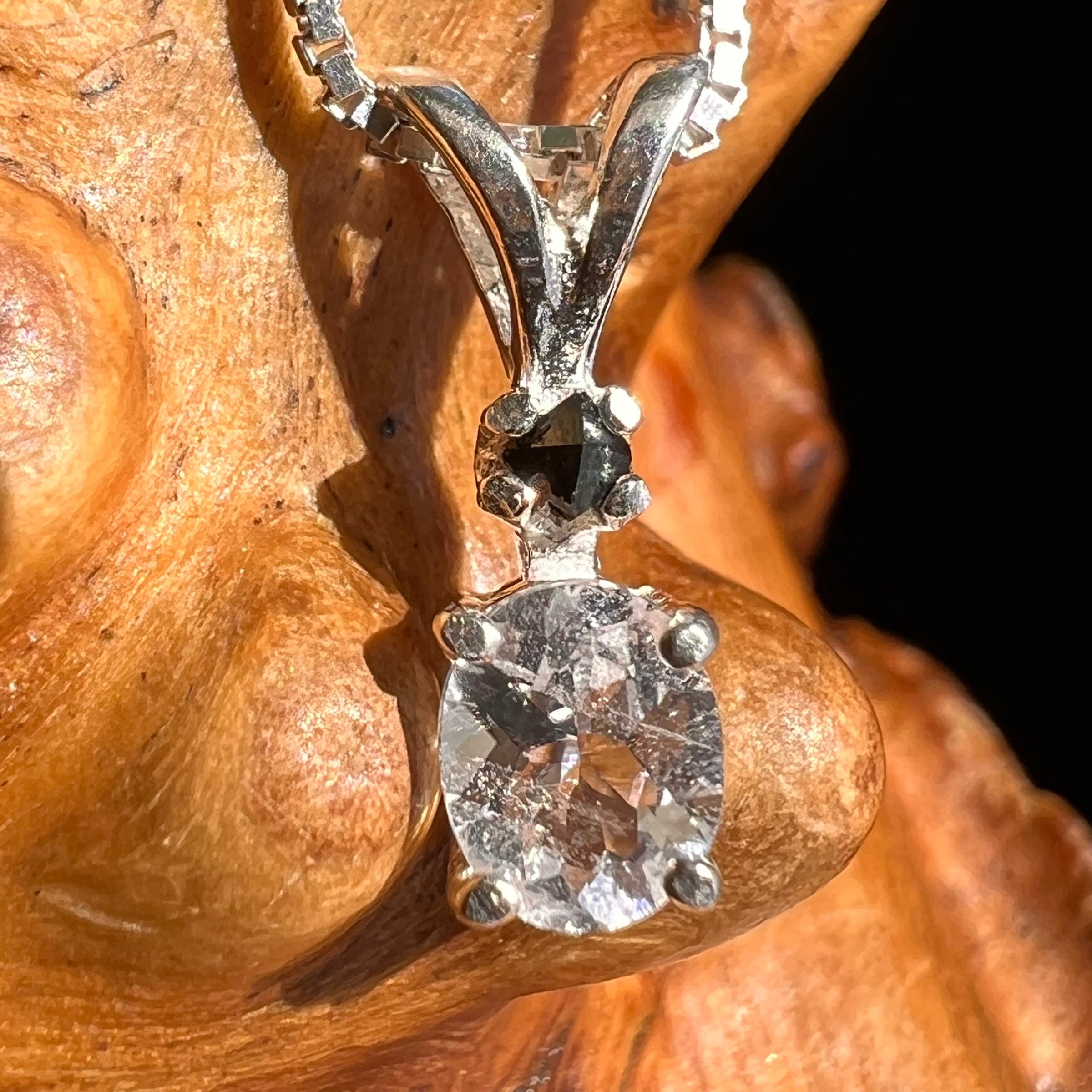 Phenacite & Brookite Necklace Sterling Silver #5383-Moldavite Life