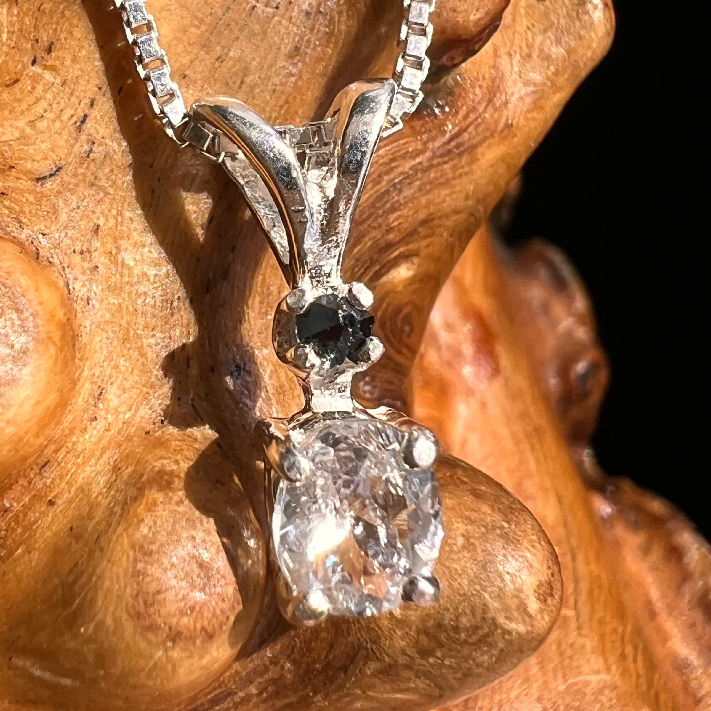 Phenacite & Brookite Necklace Sterling Silver #5387-Moldavite Life