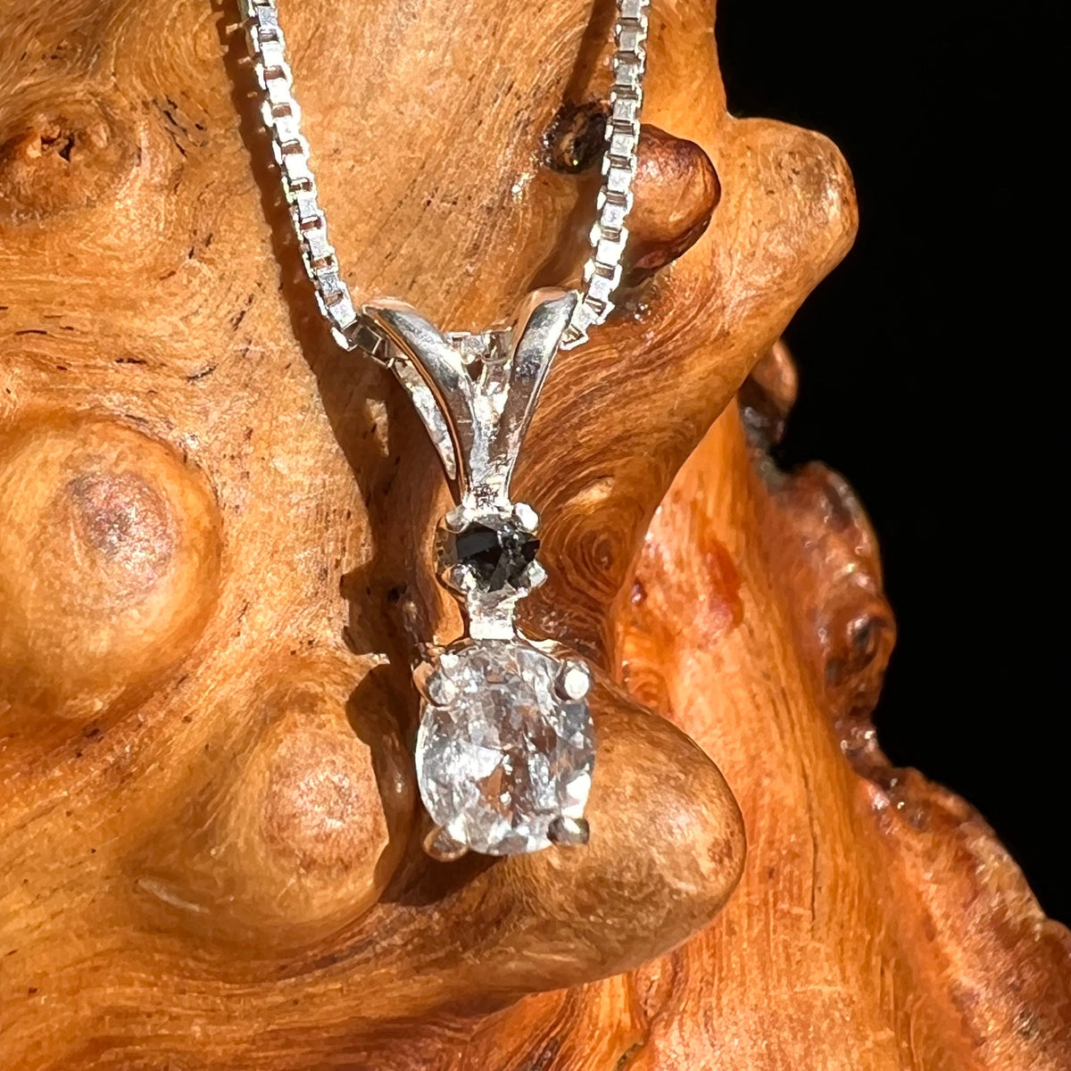 Phenacite & Brookite Necklace Sterling Silver #5387-Moldavite Life