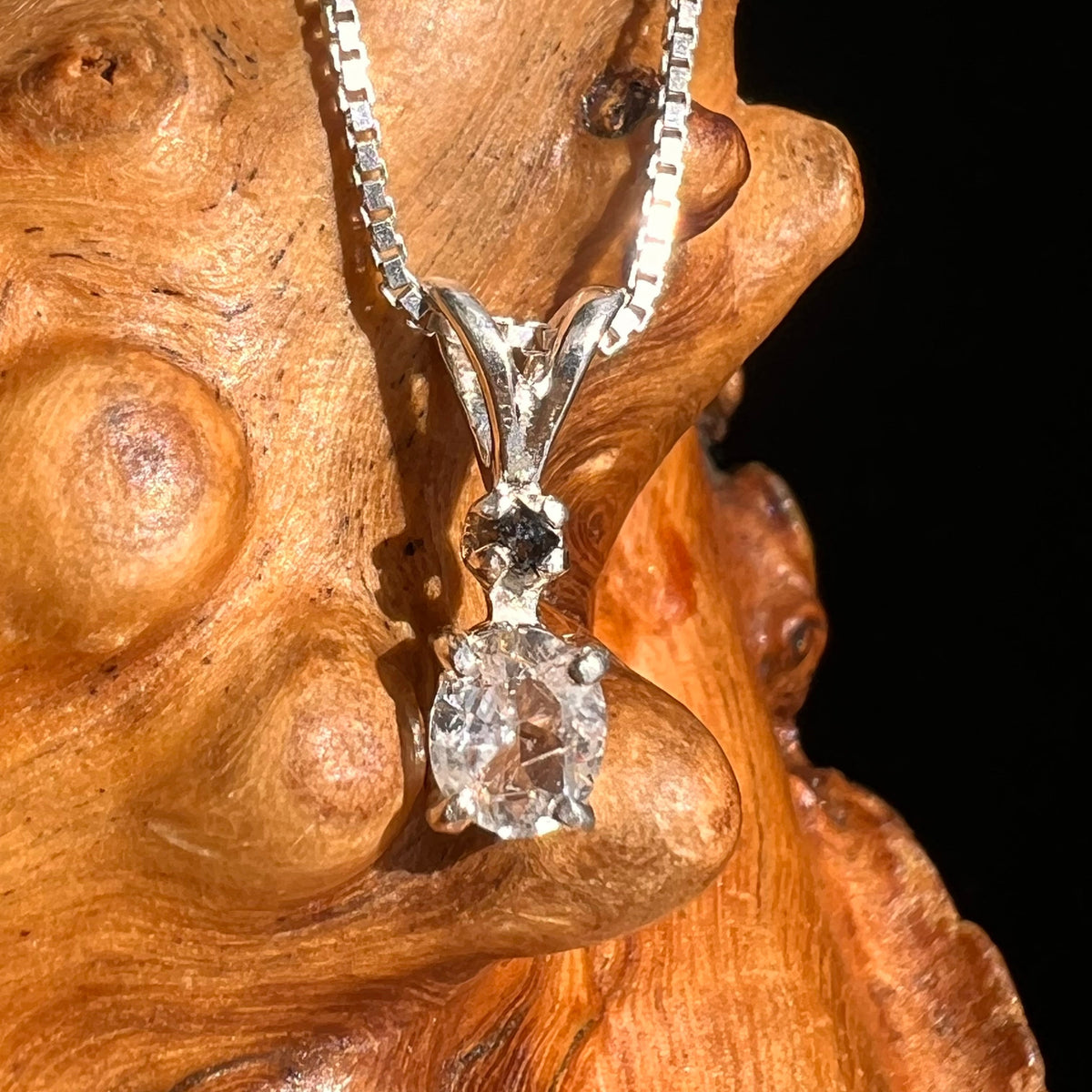 Phenacite & Brookite Necklace Sterling Silver #5388-Moldavite Life