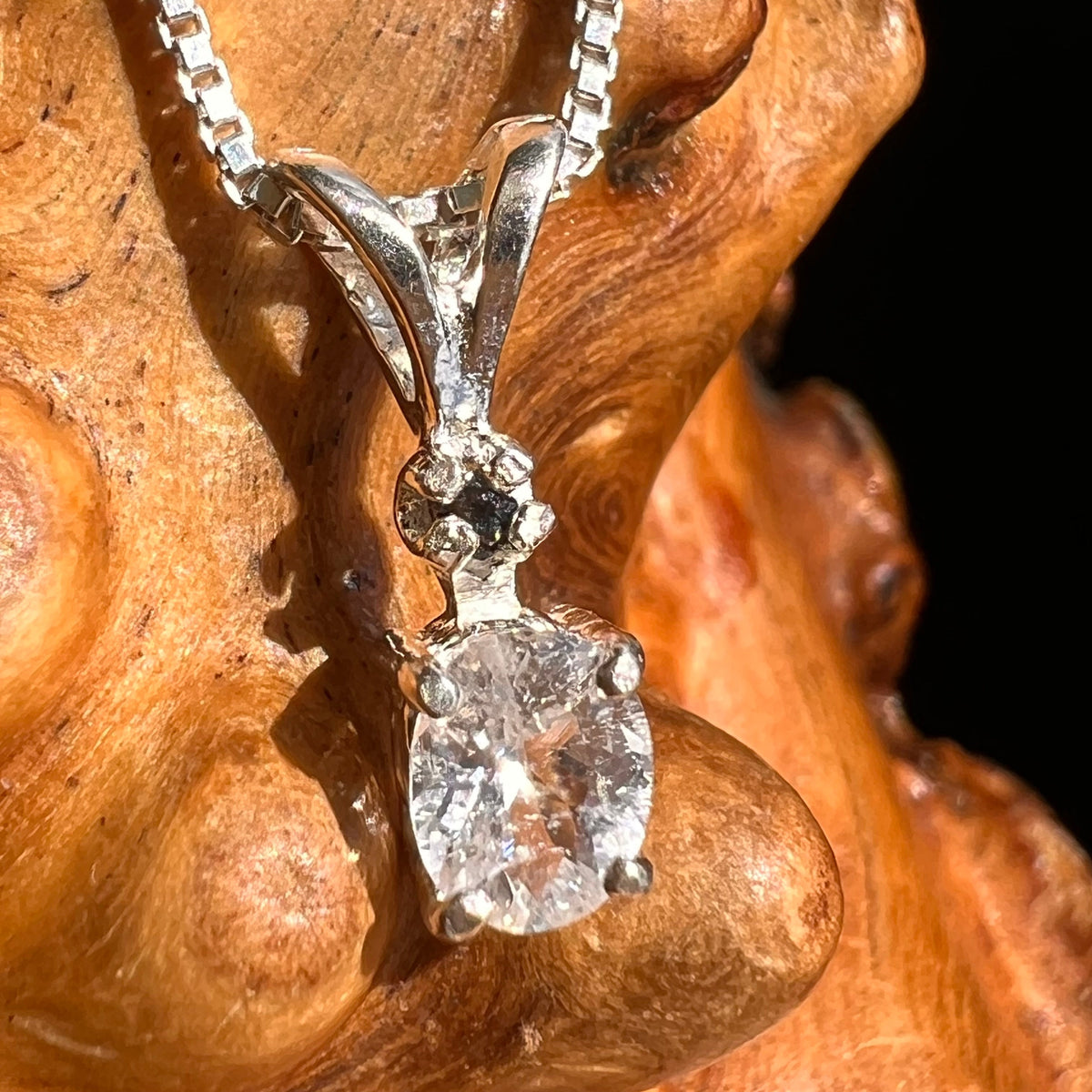 Phenacite & Brookite Necklace Sterling Silver #5389-Moldavite Life