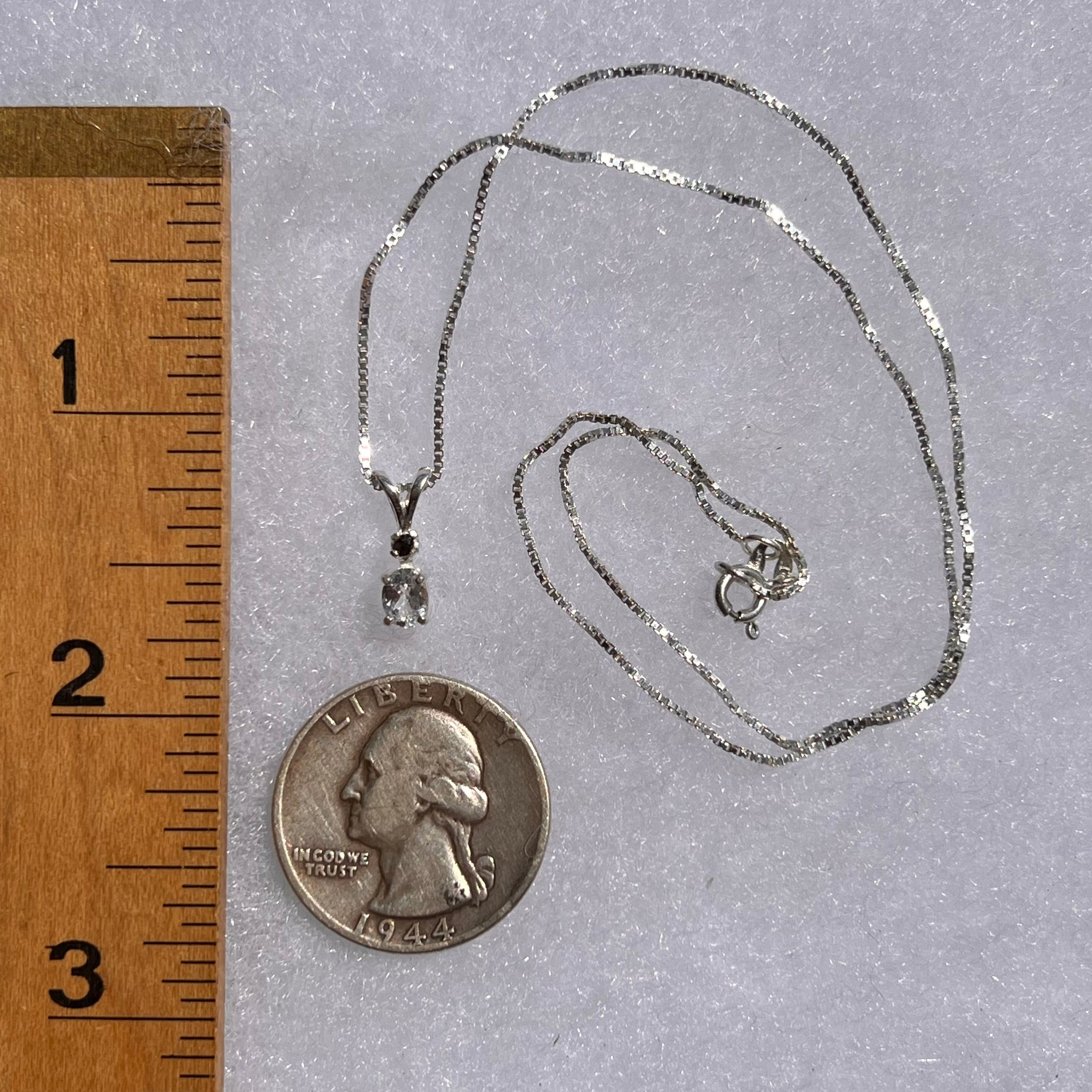 Phenacite & Brookite Necklace Sterling Silver #5391-Moldavite Life