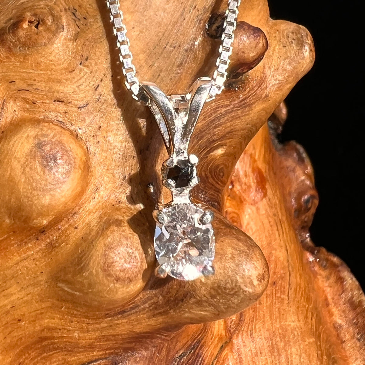 Phenacite & Brookite Necklace Sterling Silver #5391-Moldavite Life