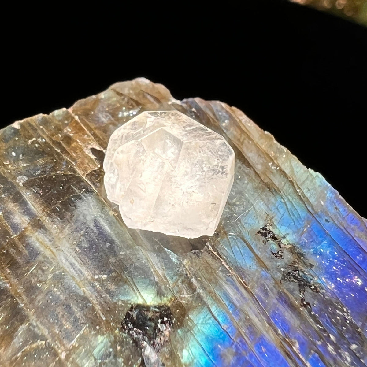 Phenacite Crystal #39-Moldavite Life