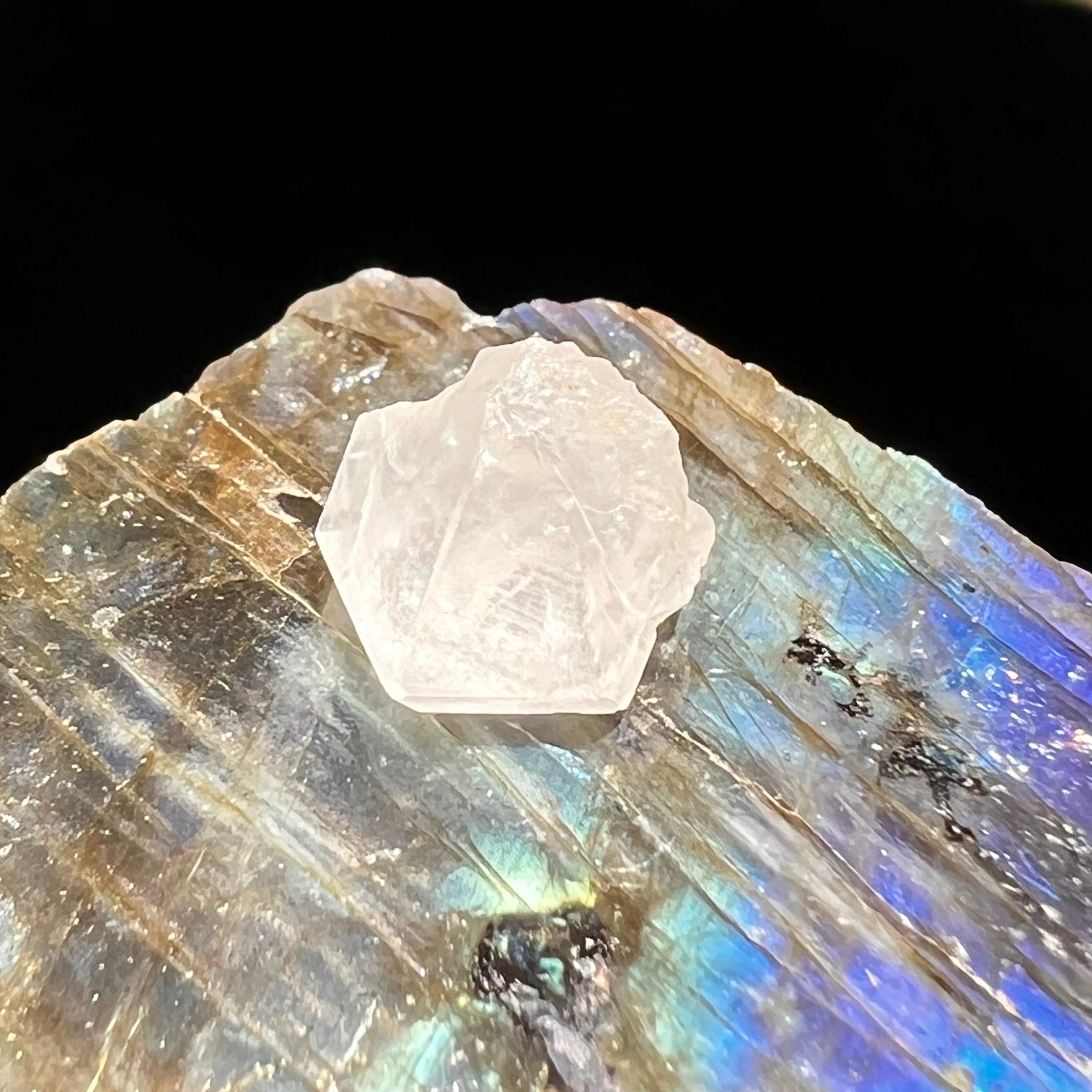 Phenacite Crystal #47-Moldavite Life